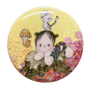 缶ミラー 子猫の花畑