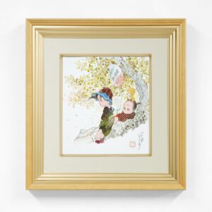 色紙「里のバス停」